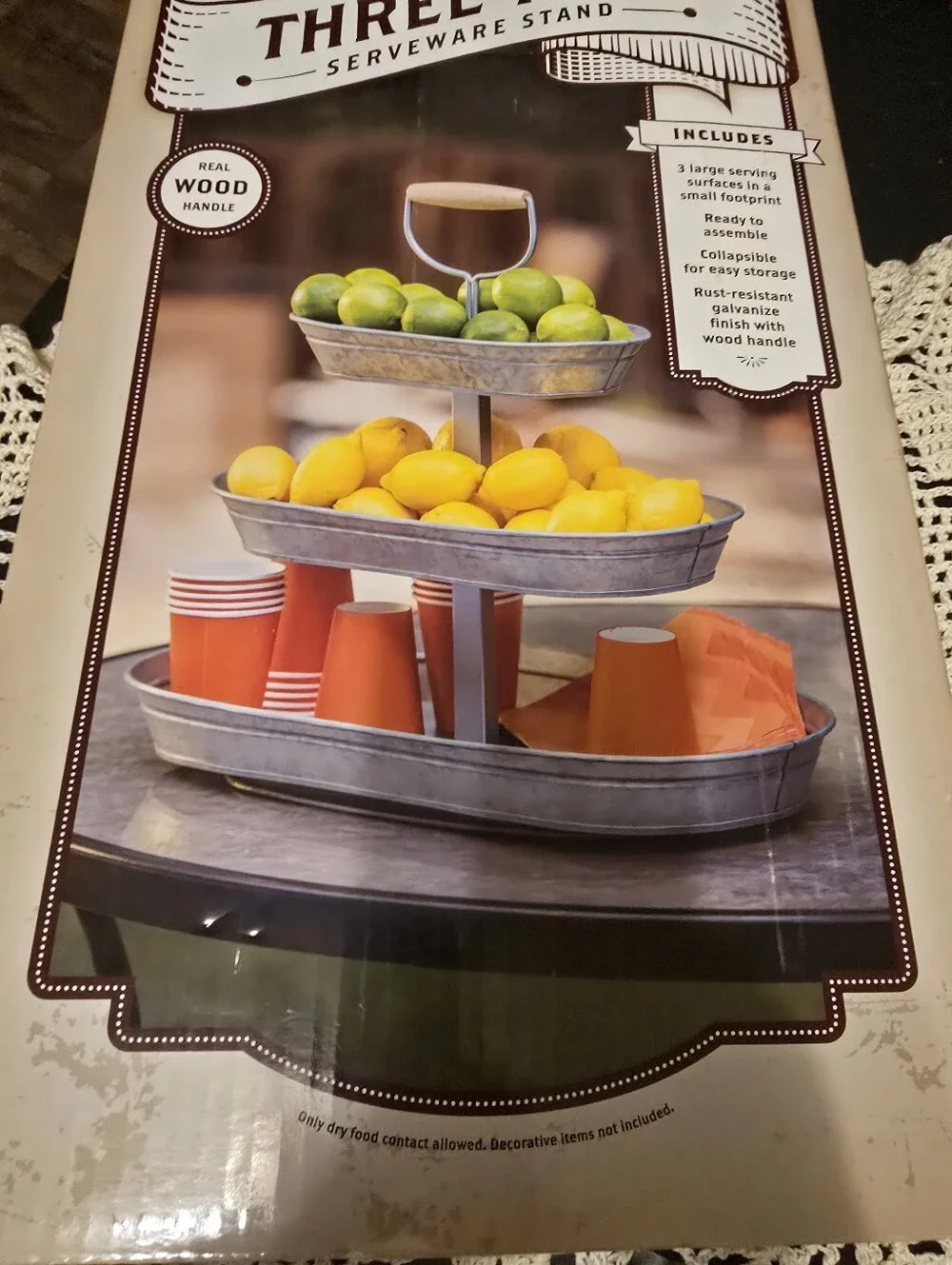 Serveware Stand - Galvanized Metal (Gray)